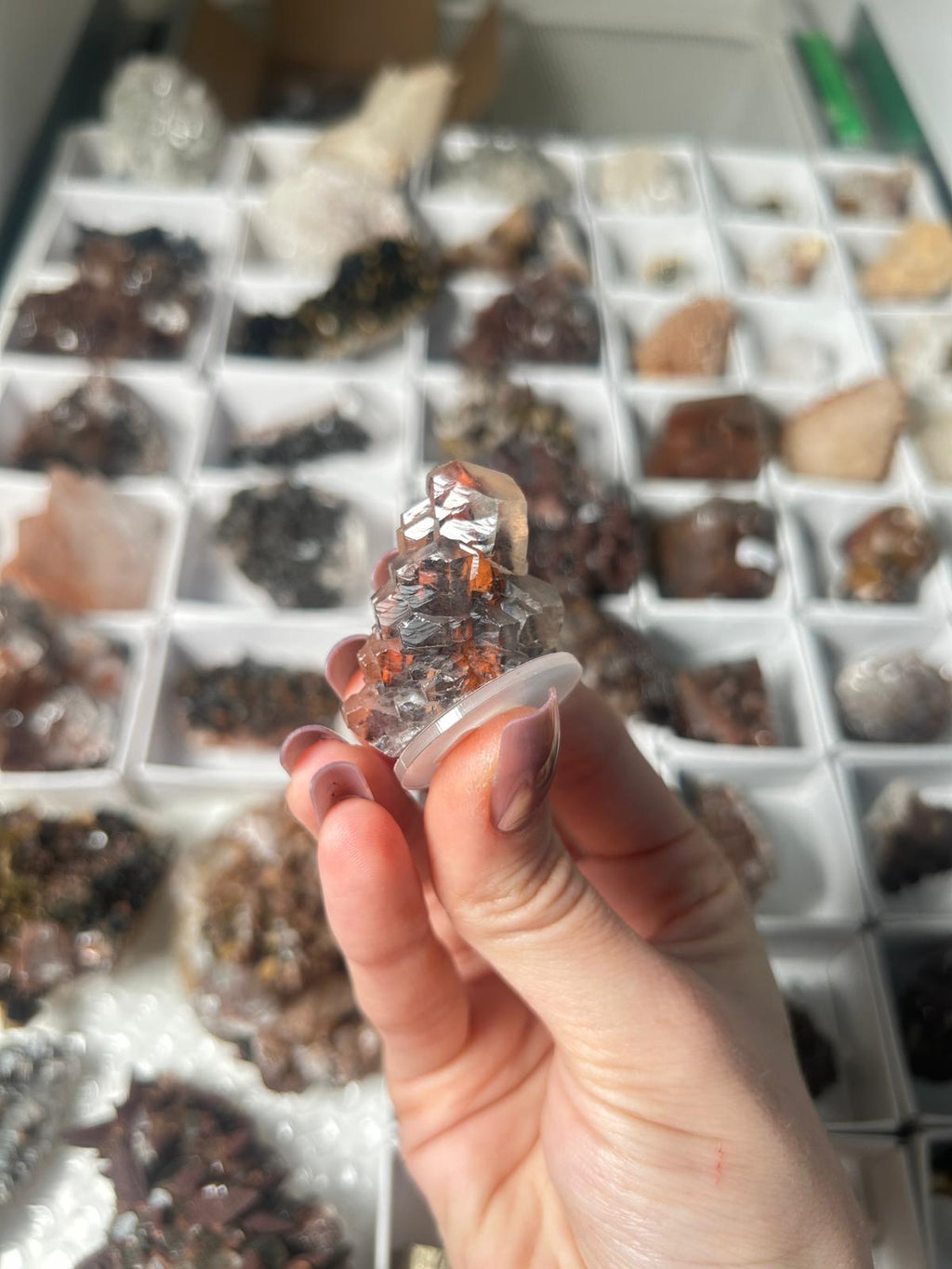 Natural Pagoda Calcite on Hematite-Stained Dogtooth Calcite #4