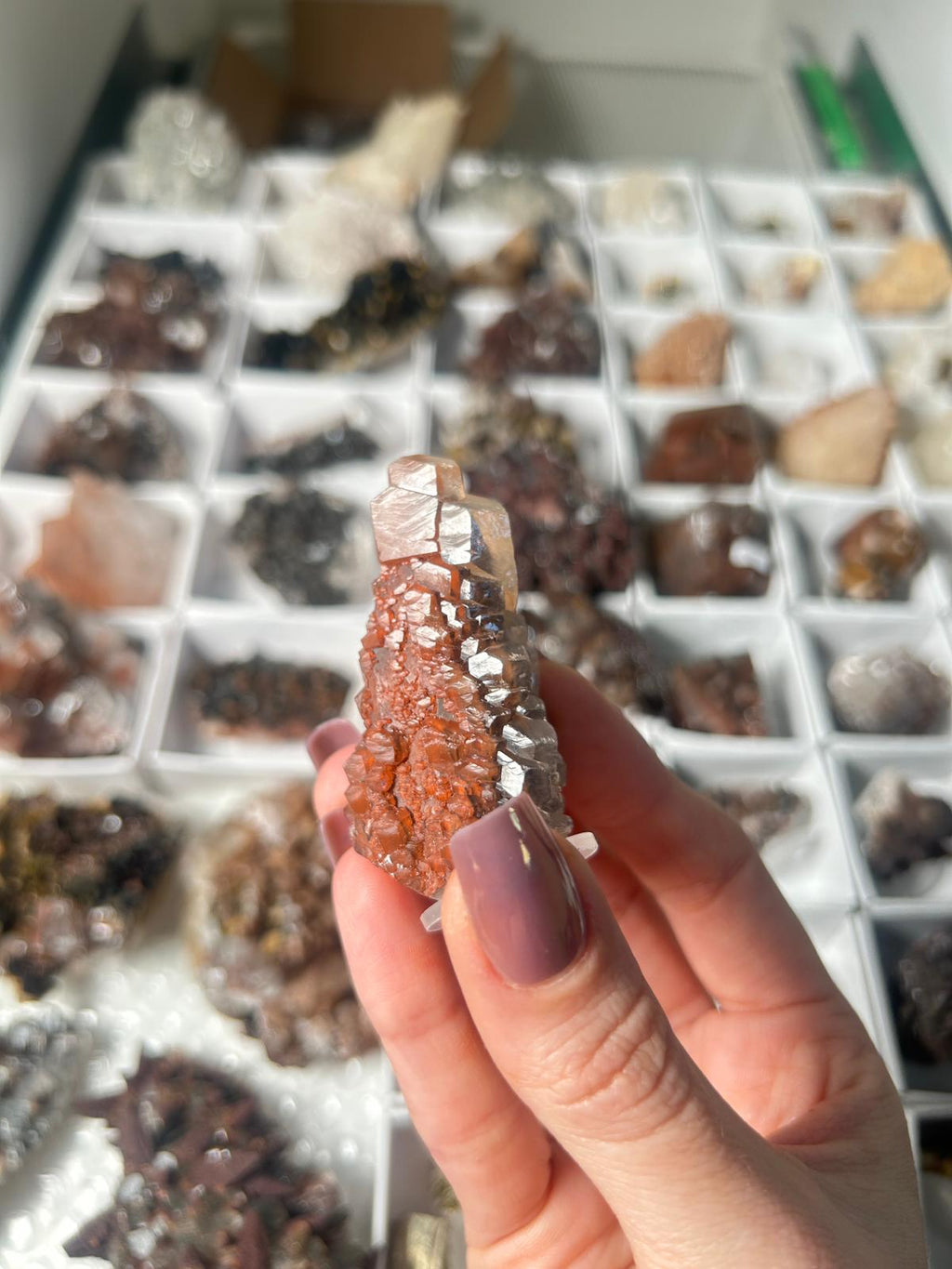 Natural Pagoda Calcite on Hematite-Stained Dogtooth Calcite #5