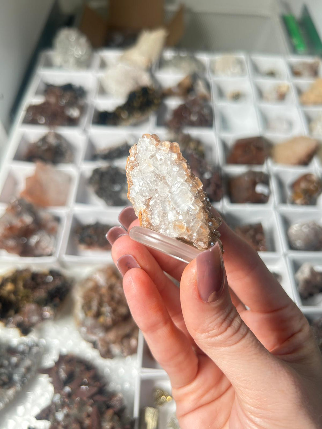 Bicoloured Diamond Calcite with Hematite #2