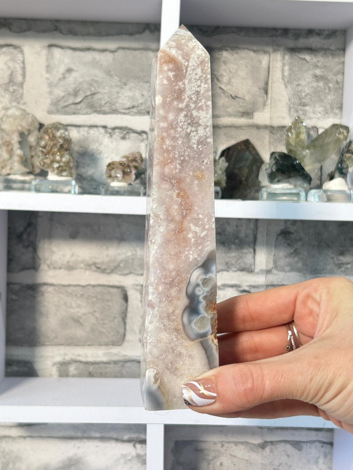 Pink Amethyst Agate Tower