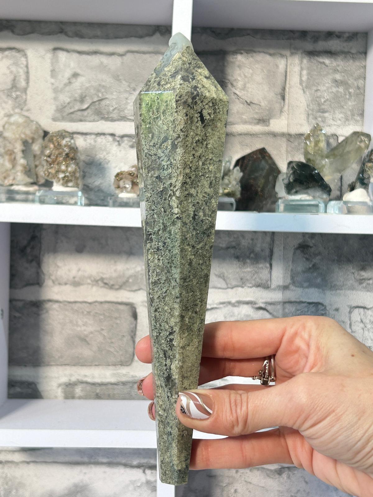 Large Moss Agate Wand