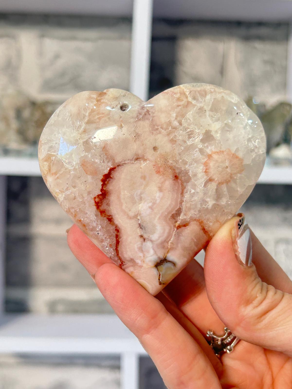 Flower agate Heart