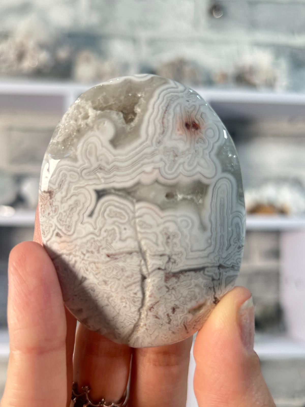 Druzy Crazy Lace Agate Palm