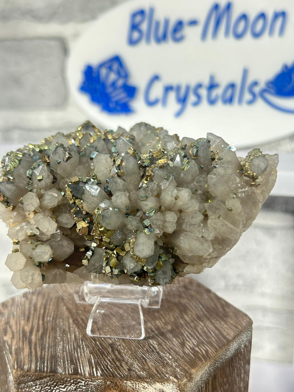 Rainbow Cubic Pyrite on Quartz