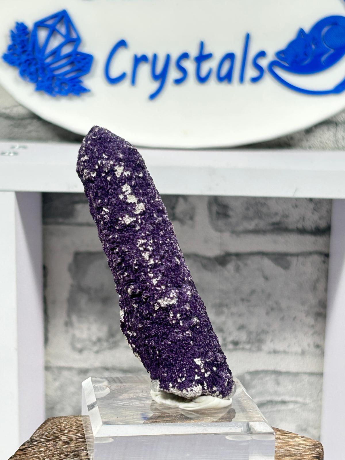 Purple Fluorite on Candle Quartz - Choose Your Piece