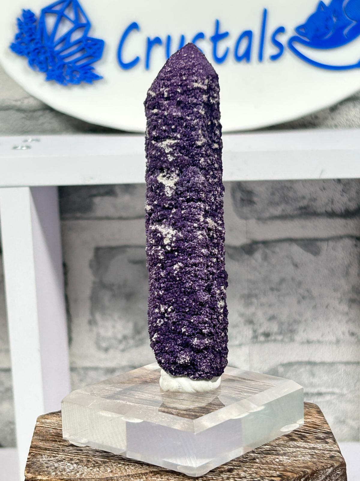 Purple Fluorite on Candle Quartz - Choose Your Piece