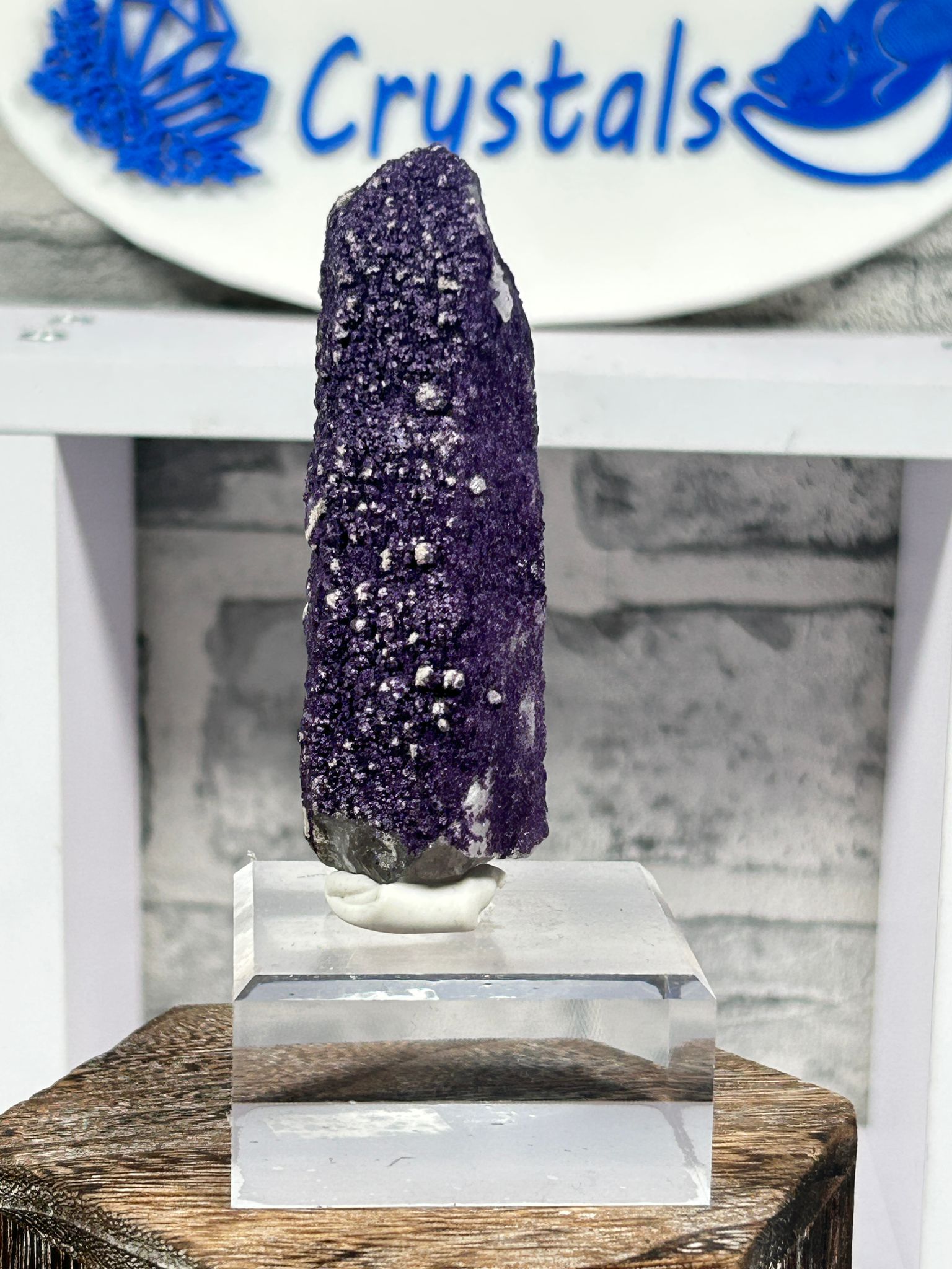 Purple Fluorite on Candle Quartz - Choose Your Piece