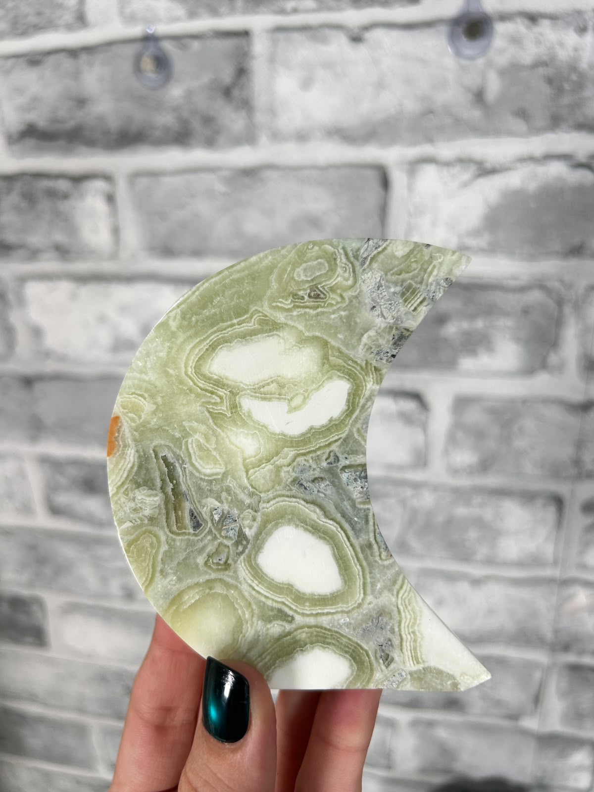 Green Maligano Jasper Crescent Moon #2
