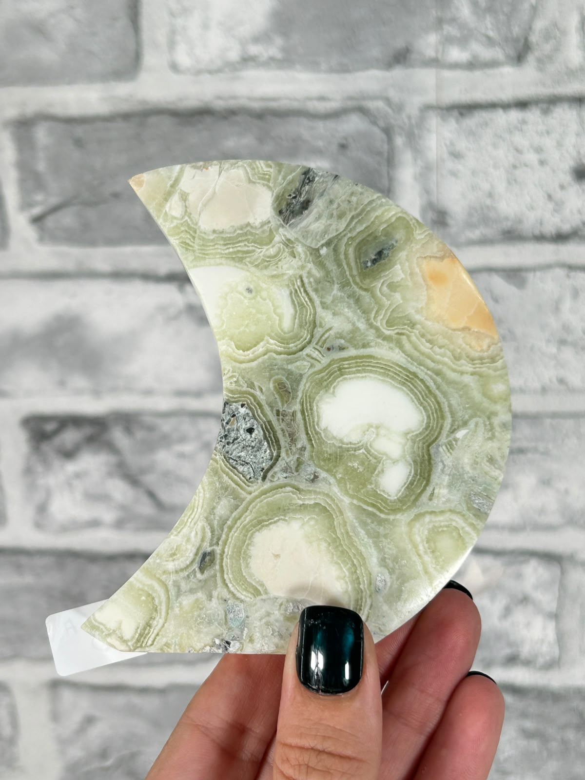 Green Maligano Jasper Crescent Moon