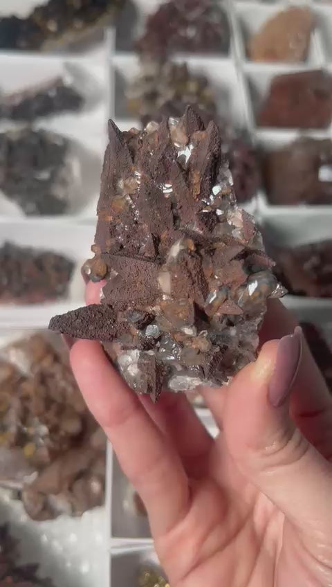Hematite-Coated Dogtooth Calcite & Diamond Benz Calcite