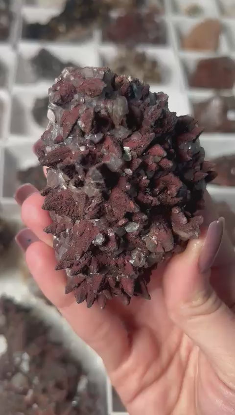 Hematite Included Dogtooth Calcite with Pyrite & Diamond Calcite