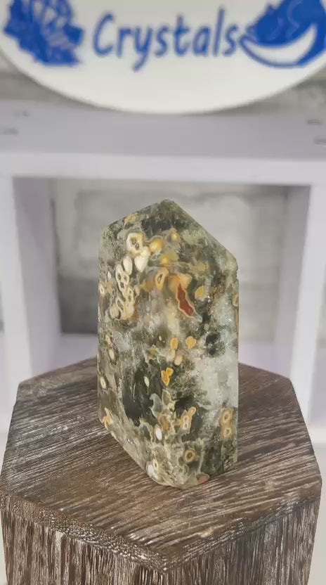 8th Vein Ocean Jasper Tower – Druzy Core
