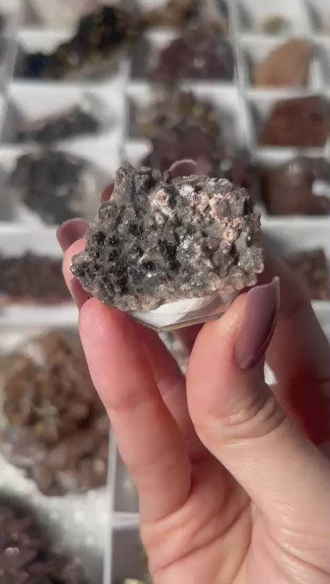 Dogtooth Calcite with Hematite & Pyrite #4