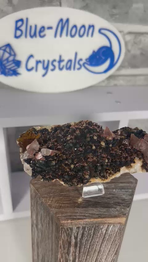 Dogtooth Calcite with Psilomelane, Hematite & Diamond Calcite
