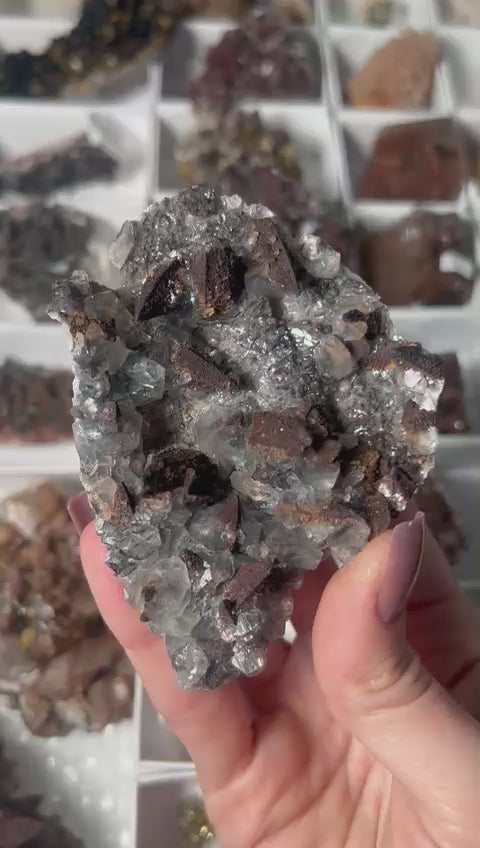 Hematite Dogtooth Calcite & Diamond Calcite