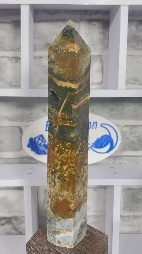 Large Orbicular Ocean Jasper Tower