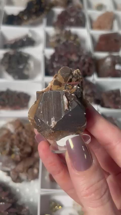 Hematite-Coated Calcite Cluster